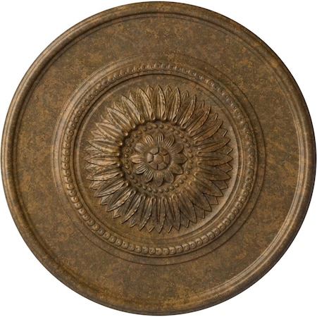Ekena Millwork Large Floral Ceiling Medallion, Hand-Painted Rubbed Bronze, 41 1/8"OD x 2 1/2"P CM41FLRZS